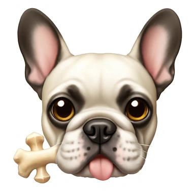 French bulldog with bone sticker