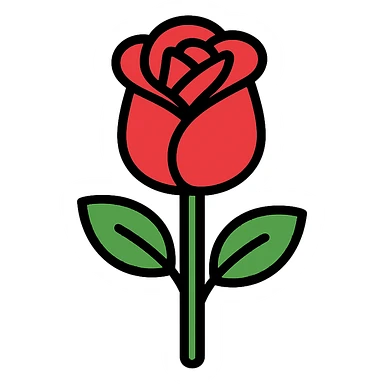 rose, elegant, clear outlines, subtle gradients sticker