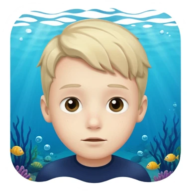 Underwater boy face sticker