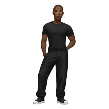 man dressed in black oversized balenciaga pants  sticker