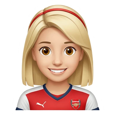 Happy blond brown eyed female arsenal fan sticker
