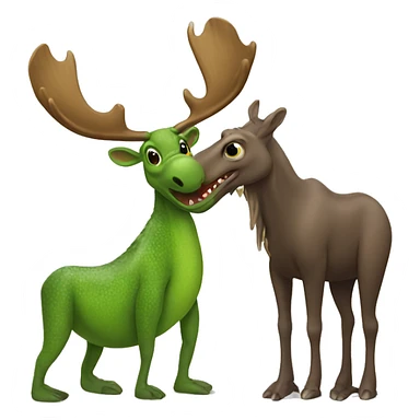 moose and lizard hugging eachother  sticker
