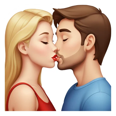 A guy and a girl kissing on the lips sticker