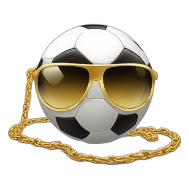 soccer ball wearing gold chain with shades looking like gangster sticker