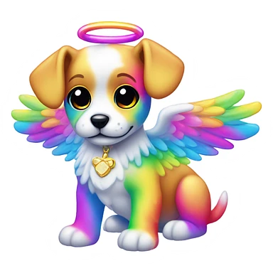 Lisa frank rainbow puppy with angel wings sticker