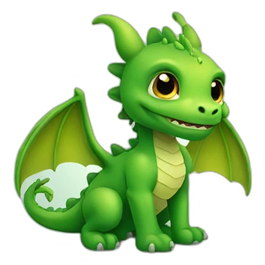 Cute green little dragon sticker