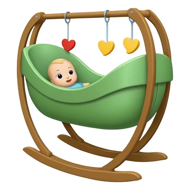 baby cradle green  sticker