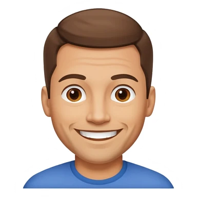 Happy light skin40 brown hair year old fit man with  town hair sticker