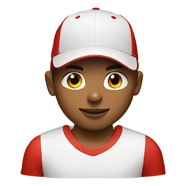 boy with a nike cap red and white skintone sticker