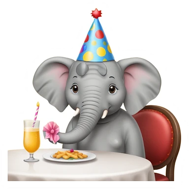 elephant  at a restaurant table sticker