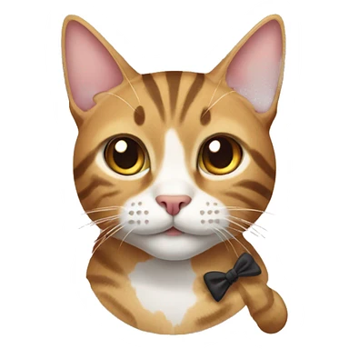 Tabby cat with a bow sticker