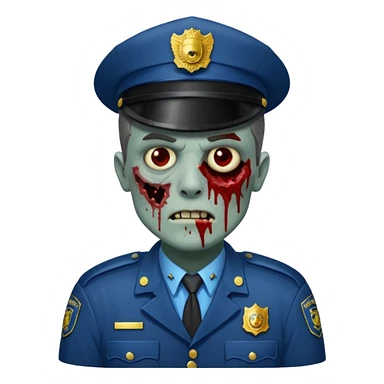 zombie police man sticker