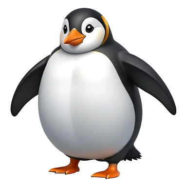cinematic-penguin-realistic-full-body-standing-emoji,-plump-body-balanced-with-tiny-wings-tucked-close,-sleek-black-and-white-feathers-smoothly-layered,-head-tilted-dramatically,-bright-orange-beak-glinting-in-the-arctic-sun,-simplified-yet-realistic-focused-features,-highly-detailed,-glowing-with-an-almost-sarcastic-glow

 sticker