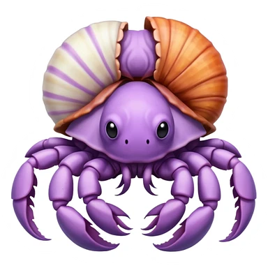 hermit crab should be light violet and the shell should be white with spirals sticker