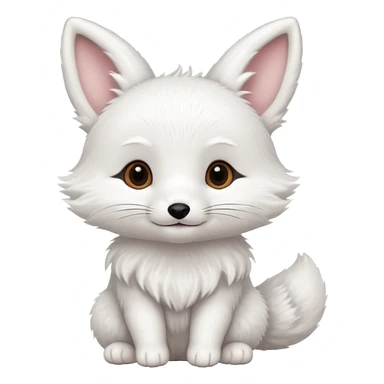 Baby white fox with bunny as friends sticker