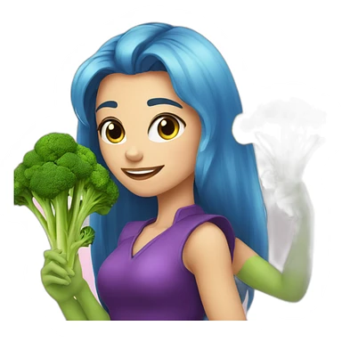 Misses Razuvaeva and broccoli sticker