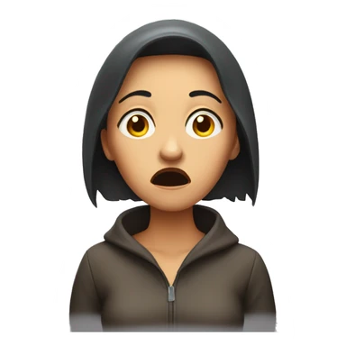 a frightened woman sticker