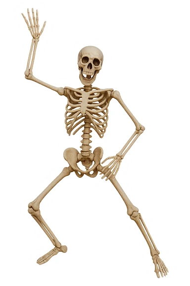 Halloween skeleton, make funny position, remove background   sticker
