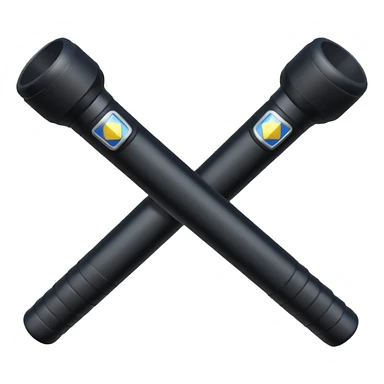 two police batons with grip sticker