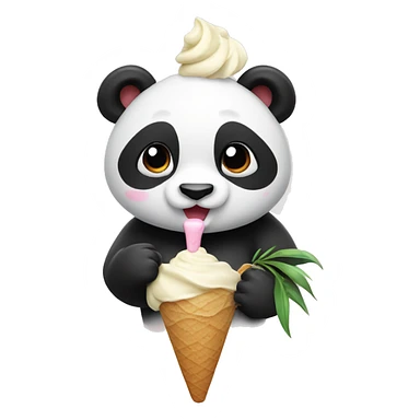 Panda eating ice cream sticker