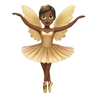  brown ballerina with gold wings sticker
