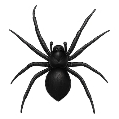 black spider, digital illustration sticker