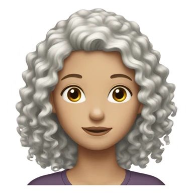 Long Curly brown hair white girl sticker