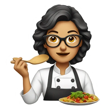 mexican lady with glasses cooking sticker