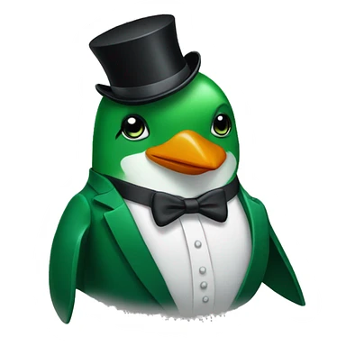 green penguin in a tux sticker