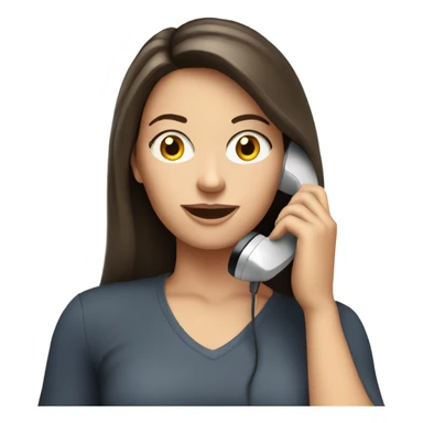 White brunette woman on the phone   sticker