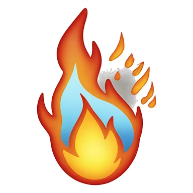 fire and water warning sign sticker