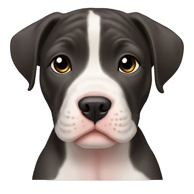 American pit bull puppy black lop-eared sticker