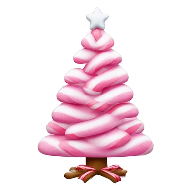 pink christmas tree with white snow and pink candy canes sticker