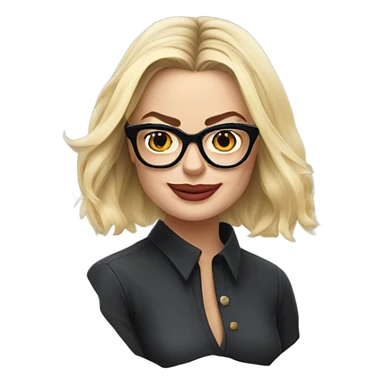 Margot Robbie wearing glasses  sticker