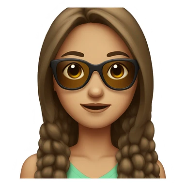 Girl wearing sunglasses having brown hair  sticker