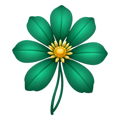 Emerald green realistic flower sticker
