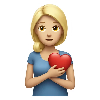Blonde Mother holds her heart in her arm sticker