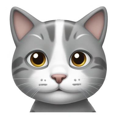 grey and white kitty sticker