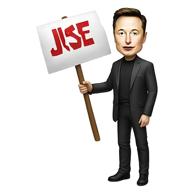 Elon Musk holding a sign that says “Jose” sticker