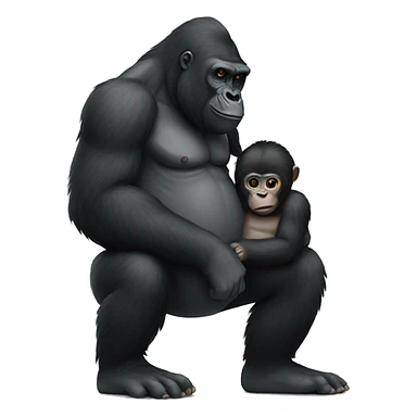 gorilla holding a baby sticker