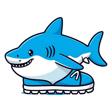 Shark with blue shoes sticker