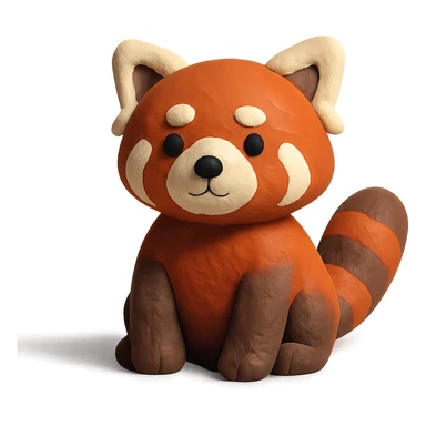 claymation style red panda sticker