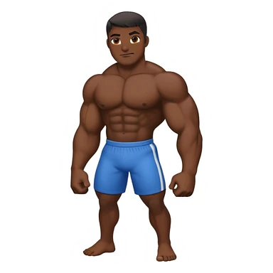 Pitch black storng muscle emoji sticker