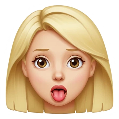 Blonde girl sticking tongue out and rolling her eyes sticker