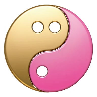 Yin Yang gold and pink sticker