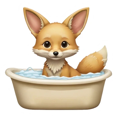 fennec in bathtub sticker