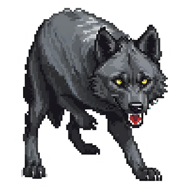 fierce black wolf sticker