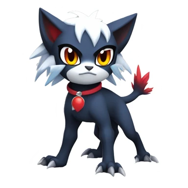 Edgy Cool Kawaii Litten-Absol-Pokémon Full Body sticker