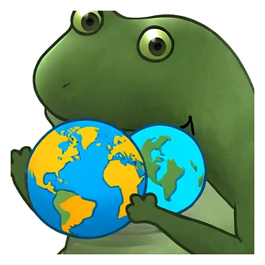 3D globe with national flags of different countries embedded on the continents sticker