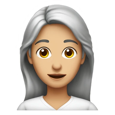 Mujer 59 años española,  melena larga canosa sal y pimienta. Ojos pequeños  un poco  juntos marrones claros, mofletes sticker